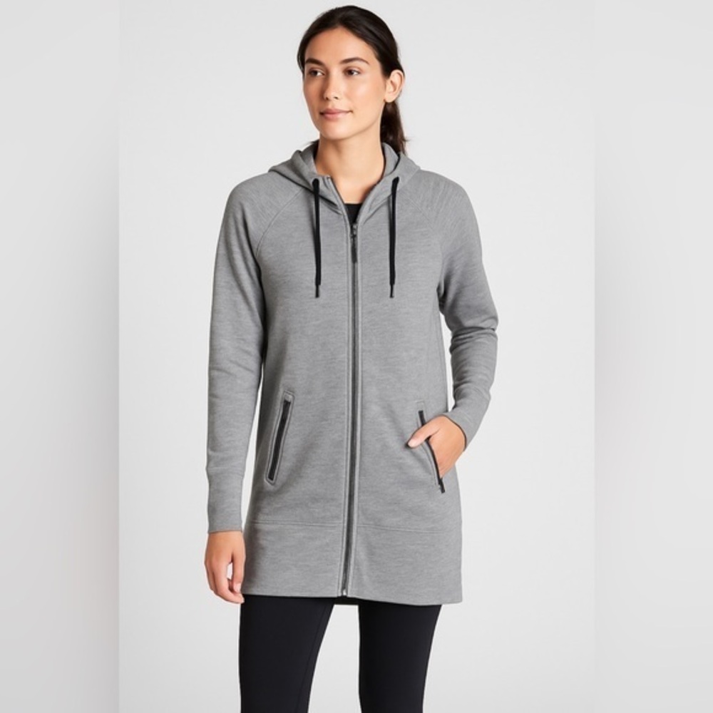 Athleta Women’s Longline Full-Zip Hoodie Gray Size S
